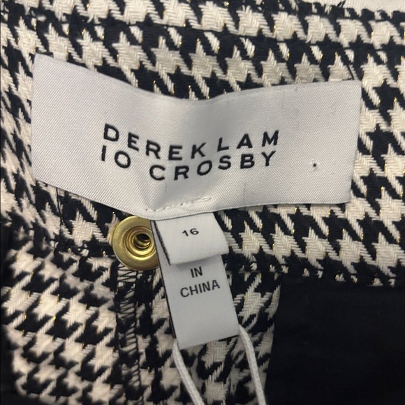 Derek Lam 10 Crosby Houndstooth cotton-blend tweed flared trousers SZ 16 NWT - Picture 5 of 15